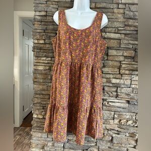 Toad & Co Sunkissed Sunsana Sleeveless Tiered Floral Dress size M